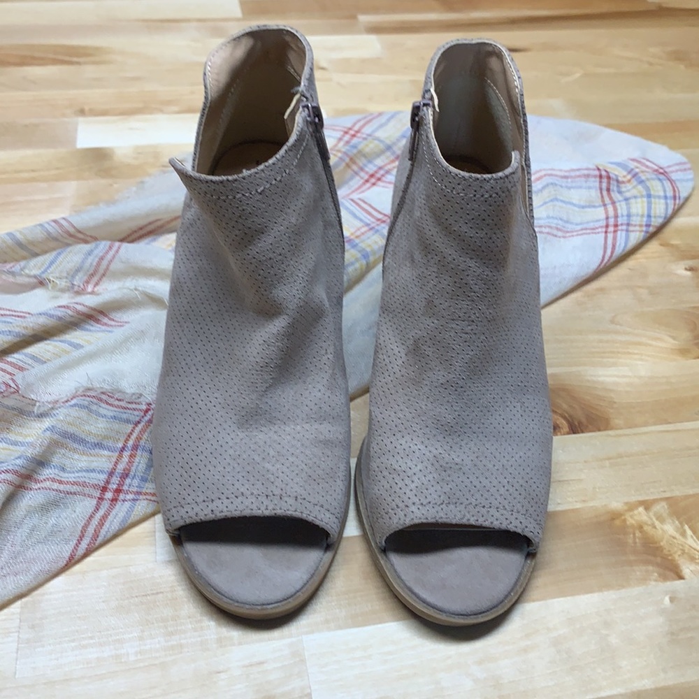 Taupe Wedge Booties